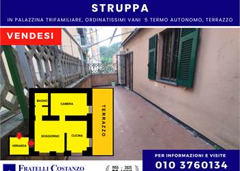 Struppa | In palazzina perfetti MQ.71 con terrazzo vivibile