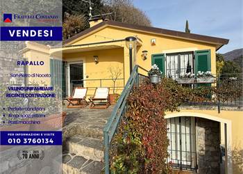 Rapallo | Prima collina, VILLINO di recente costruzione, giardino, terreno, posti macchina